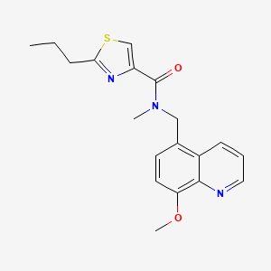 molecular formula C19H21N3O2S B5677600 N-[(8-methoxy-5-quinolinyl)methyl]-N-methyl-2-propyl-1,3-thiazole-4-carboxamide 