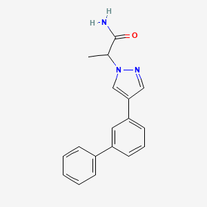 molecular formula C18H17N3O B5677677 2-(4-biphenyl-3-yl-1H-pyrazol-1-yl)propanamide 