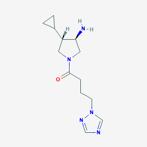 molecular formula C13H21N5O B5677690 (3R*,4S*)-4-cyclopropyl-1-[4-(1H-1,2,4-triazol-1-yl)butanoyl]pyrrolidin-3-amine 