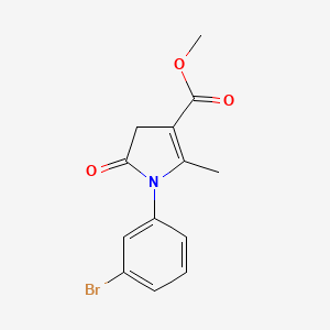 molecular formula C13H12BrNO3 B5677691 methyl 1-(3-bromophenyl)-2-methyl-5-oxo-4,5-dihydro-1H-pyrrole-3-carboxylate 