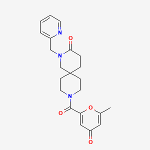 molecular formula C22H25N3O4 B5677709 9-[(6-methyl-4-oxo-4H-pyran-2-yl)carbonyl]-2-(pyridin-2-ylmethyl)-2,9-diazaspiro[5.5]undecan-3-one 