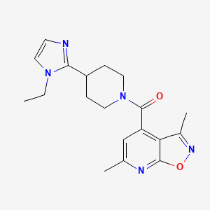 molecular formula C19H23N5O2 B5677711 4-{[4-(1-ethyl-1H-imidazol-2-yl)-1-piperidinyl]carbonyl}-3,6-dimethylisoxazolo[5,4-b]pyridine 