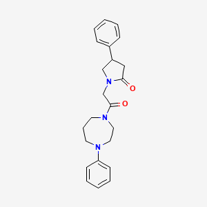 molecular formula C23H27N3O2 B5677754 1-[2-oxo-2-(4-phenyl-1,4-diazepan-1-yl)ethyl]-4-phenylpyrrolidin-2-one 