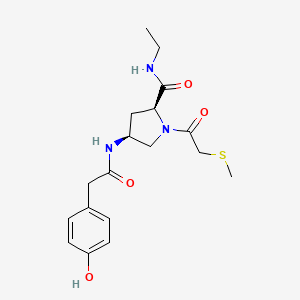 (4S)-N-ethyl-4-{[(4-hydroxyphenyl)acetyl]amino}-1-[(methylthio)acetyl]-L-prolinamide