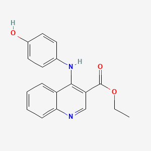 molecular formula C18H16N2O3 B5677802 ethyl 4-[(4-hydroxyphenyl)amino]-3-quinolinecarboxylate 