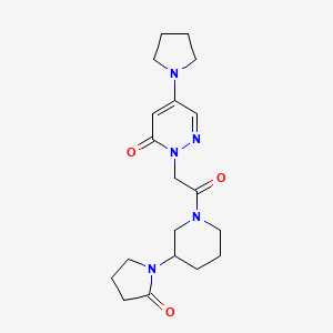 molecular formula C19H27N5O3 B5677819 2-{2-oxo-2-[3-(2-oxopyrrolidin-1-yl)piperidin-1-yl]ethyl}-5-pyrrolidin-1-ylpyridazin-3(2H)-one 