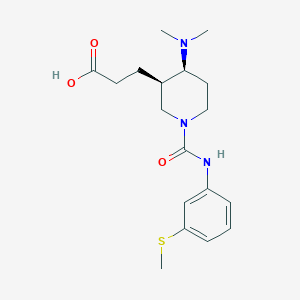 molecular formula C18H27N3O3S B5677832 3-[(3R*,4S*)-4-(dimethylamino)-1-({[3-(methylthio)phenyl]amino}carbonyl)piperidin-3-yl]propanoic acid 