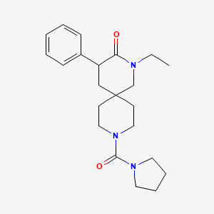 molecular formula C22H31N3O2 B5677834 2-ethyl-4-phenyl-9-(1-pyrrolidinylcarbonyl)-2,9-diazaspiro[5.5]undecan-3-one 