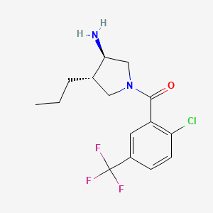 molecular formula C15H18ClF3N2O B5677842 (3R*,4S*)-1-[2-chloro-5-(trifluoromethyl)benzoyl]-4-propylpyrrolidin-3-amine 