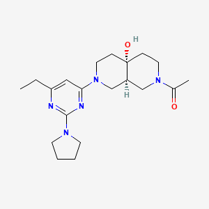 (4aR*,8aR*)-2-acetyl-7-(6-ethyl-2-pyrrolidin-1-ylpyrimidin-4-yl)octahydro-2,7-naphthyridin-4a(2H)-ol