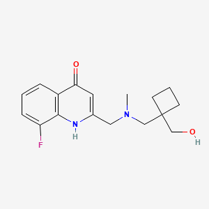 molecular formula C17H21FN2O2 B5677876 8-fluoro-2-{[{[1-(hydroxymethyl)cyclobutyl]methyl}(methyl)amino]methyl}quinolin-4-ol 