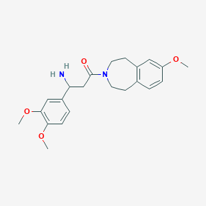 molecular formula C22H28N2O4 B5677917 [1-(3,4-dimethoxyphenyl)-3-(7-methoxy-1,2,4,5-tetrahydro-3H-3-benzazepin-3-yl)-3-oxopropyl]amine hydrochloride 