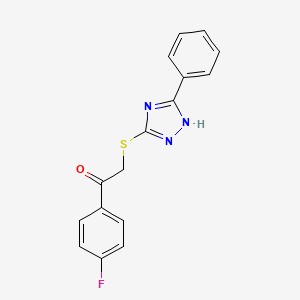 molecular formula C16H12FN3OS B5677924 1-(4-fluorophenyl)-2-[(5-phenyl-4H-1,2,4-triazol-3-yl)thio]ethanone CAS No. 6611-42-3