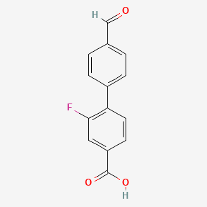 B567795 3-Fluoro-4-(4-formylphenyl)benzoic acid CAS No. 1261969-57-6
