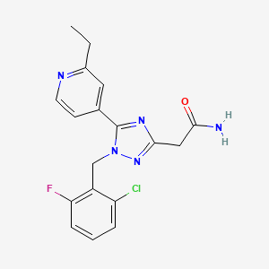 molecular formula C18H17ClFN5O B5677965 2-[1-(2-chloro-6-fluorobenzyl)-5-(2-ethylpyridin-4-yl)-1H-1,2,4-triazol-3-yl]acetamide 