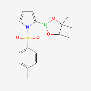 molecular formula C17H22BNO4S B567798 2-(4,4,5,5-四甲基-1,3,2-二氧杂硼环丁烷-2-基)-1-甲苯磺酰-1H-吡咯 CAS No. 1218790-43-2