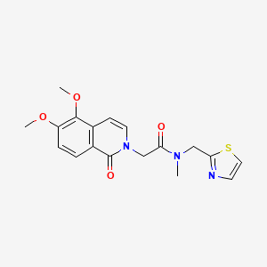 molecular formula C18H19N3O4S B5677981 2-(5,6-dimethoxy-1-oxoisoquinolin-2(1H)-yl)-N-methyl-N-(1,3-thiazol-2-ylmethyl)acetamide 