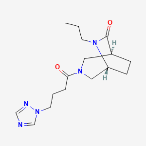 molecular formula C16H25N5O2 B5677987 (1S*,5R*)-6-propyl-3-[4-(1H-1,2,4-triazol-1-yl)butanoyl]-3,6-diazabicyclo[3.2.2]nonan-7-one 