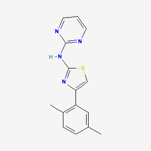 molecular formula C15H14N4S B5677996 N-[4-(2,5-dimethylphenyl)-1,3-thiazol-2-yl]-2-pyrimidinamine 