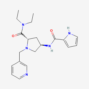 molecular formula C20H27N5O2 B5678000 (4R)-N,N-diethyl-1-(pyridin-3-ylmethyl)-4-[(1H-pyrrol-2-ylcarbonyl)amino]-L-prolinamide 
