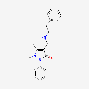molecular formula C21H25N3O B5678005 1,5-dimethyl-4-{[methyl(2-phenylethyl)amino]methyl}-2-phenyl-1,2-dihydro-3H-pyrazol-3-one 