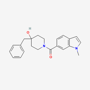 molecular formula C22H24N2O2 B5678006 4-benzyl-1-[(1-methyl-1H-indol-6-yl)carbonyl]-4-piperidinol 
