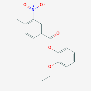 molecular formula C16H15NO5 B5678008 2-ethoxyphenyl 4-methyl-3-nitrobenzoate 