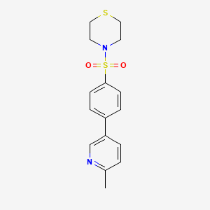 molecular formula C16H18N2O2S2 B5678028 4-{[4-(6-methylpyridin-3-yl)phenyl]sulfonyl}thiomorpholine 