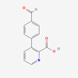 molecular formula C13H9NO3 B567804 3-(4-甲酰基苯基)吡啶-2-甲酸 CAS No. 1261972-92-2