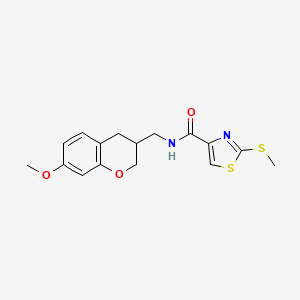 molecular formula C16H18N2O3S2 B5678051 N-[(7-methoxy-3,4-dihydro-2H-chromen-3-yl)methyl]-2-(methylthio)-1,3-thiazole-4-carboxamide 