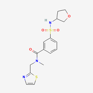 molecular formula C16H19N3O4S2 B5678053 N-methyl-3-[(tetrahydrofuran-3-ylamino)sulfonyl]-N-(1,3-thiazol-2-ylmethyl)benzamide 