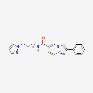 molecular formula C21H21N5O B5678055 N-[1-methyl-3-(1H-pyrazol-1-yl)propyl]-2-phenylimidazo[1,2-a]pyridine-6-carboxamide 