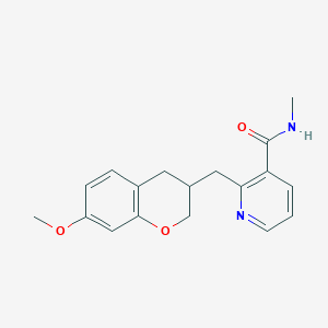 molecular formula C18H20N2O3 B5678074 2-[(7-methoxy-3,4-dihydro-2H-chromen-3-yl)methyl]-N-methylnicotinamide 