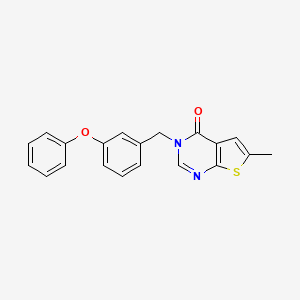 molecular formula C20H16N2O2S B5678079 6-methyl-3-(3-phenoxybenzyl)thieno[2,3-d]pyrimidin-4(3H)-one 