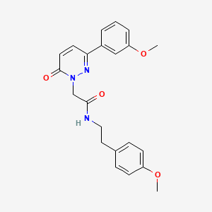 molecular formula C22H23N3O4 B5678092 N-[2-(4-methoxyphenyl)ethyl]-2-[3-(3-methoxyphenyl)-6-oxo-1(6H)-pyridazinyl]acetamide 