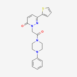 molecular formula C20H20N4O2S B5678124 2-[2-oxo-2-(4-phenyl-1-piperazinyl)ethyl]-6-(2-thienyl)-3(2H)-pyridazinone 
