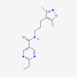 molecular formula C15H20N4O2 B5678140 N-[3-(3,5-dimethyl-4-isoxazolyl)propyl]-2-ethyl-5-pyrimidinecarboxamide 