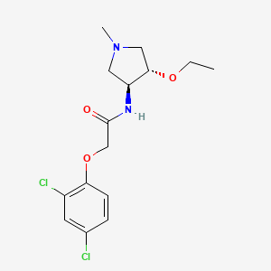 molecular formula C15H20Cl2N2O3 B5678153 2-(2,4-dichlorophenoxy)-N-[(3S*,4S*)-4-ethoxy-1-methyl-3-pyrrolidinyl]acetamide 