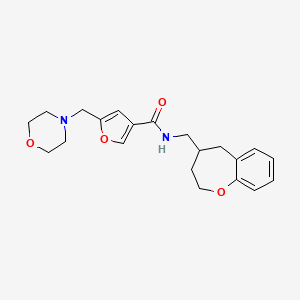 molecular formula C21H26N2O4 B5678161 5-(morpholin-4-ylmethyl)-N-(2,3,4,5-tetrahydro-1-benzoxepin-4-ylmethyl)-3-furamide 