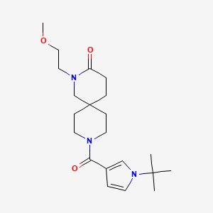 molecular formula C21H33N3O3 B5678195 9-[(1-tert-butyl-1H-pyrrol-3-yl)carbonyl]-2-(2-methoxyethyl)-2,9-diazaspiro[5.5]undecan-3-one 