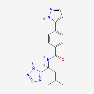 molecular formula C18H22N6O B5678196 N-[3-methyl-1-(1-methyl-1H-1,2,4-triazol-5-yl)butyl]-4-(1H-pyrazol-3-yl)benzamide 