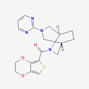 molecular formula C18H20N4O3S B5678224 (1S*,5R*)-6-(2,3-dihydrothieno[3,4-b][1,4]dioxin-5-ylcarbonyl)-3-(2-pyrimidinyl)-3,6-diazabicyclo[3.2.2]nonane 