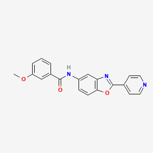 3-methoxy-N-[2-(4-pyridinyl)-1,3-benzoxazol-5-yl]benzamide