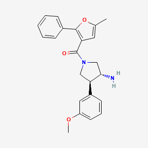molecular formula C23H24N2O3 B5678249 (3R*,4S*)-4-(3-methoxyphenyl)-1-(5-methyl-2-phenyl-3-furoyl)pyrrolidin-3-amine 