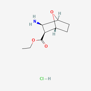 molecular formula C9H16ClNO3 B567825 diexo-3-Amino-7-oxa-bicyclo[2.2.1]heptane-2-carboxylic acid ethyl ester hydrochloride CAS No. 1212145-02-2