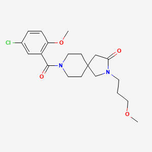 molecular formula C20H27ClN2O4 B5678254 8-(5-chloro-2-methoxybenzoyl)-2-(3-methoxypropyl)-2,8-diazaspiro[4.5]decan-3-one 