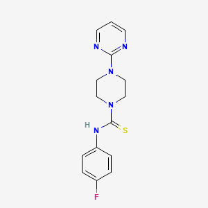 molecular formula C15H16FN5S B5678268 N-(4-fluorophenyl)-4-(2-pyrimidinyl)-1-piperazinecarbothioamide 
