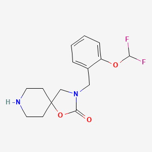molecular formula C15H18F2N2O3 B5678298 3-[2-(difluoromethoxy)benzyl]-1-oxa-3,8-diazaspiro[4.5]decan-2-one hydrochloride 