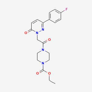 molecular formula C19H21FN4O4 B5678311 ethyl 4-{[3-(4-fluorophenyl)-6-oxo-1(6H)-pyridazinyl]acetyl}-1-piperazinecarboxylate 