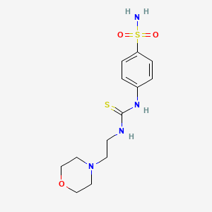 molecular formula C13H20N4O3S2 B5678324 4-[({[2-(4-morpholinyl)ethyl]amino}carbonothioyl)amino]benzenesulfonamide 